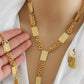 Gold-Plated Floral Jewelry Set – Arabic Wedding Bracelet, Earrings & Ring