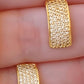 Gold-Plated Cuban Link Jewelry Set: Pave Crystal Necklace, Bracelet, Earrings & Ring